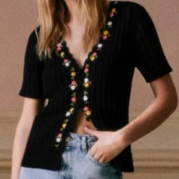 Sezane Iliana Cardigan Black - Size XL - Picture 2 of 3